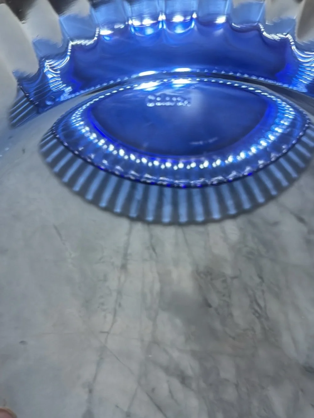 Set of 2 Cobalt Blue Glass Charger Plates